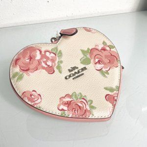 Coach Heart Shaped Floral Wristlet